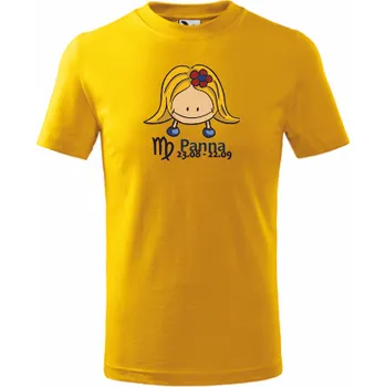 Chlapecké tričko Dětské tričko znamení PANNA Velikost: 122 cm/6 let, Barva: žlutá