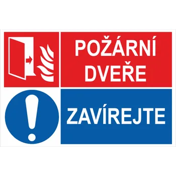 Požární dveře - Zavírejte ISO 7010 samolepící vinylová fólie 200x150 mm