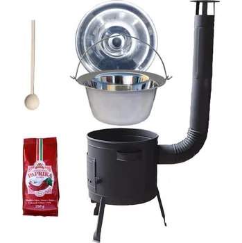 Kempingové nádobí Nerezový kotlík 22 L (0,8 mm) INOX + silnostěnná (1,5 mm) žáruvzdorná kotlina BALKY STRONG 42 PLUS 600