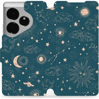 Pouzdro na mobilní telefon Flipové pouzdro Mobiwear - Realme GT 6 5G - VP14S Magický vesmír (Knížkové flip pouzdro, obal, kryt na mobil Realme GT 6 5G - VP14S Magický vesmír, materiál Umělá kůže + TPU - ochrana 360°, stojánek, silikonová vanička, magnetické zavírání)