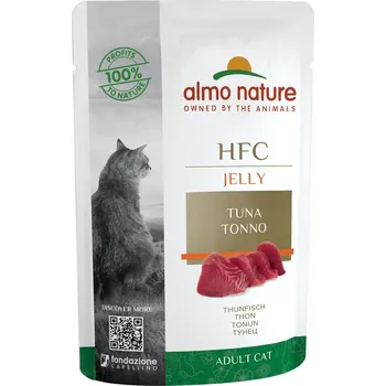 Krmivo pro kočku Almo Nature HFC Jelly - Tuňák v želé 55g (odběr 24 ks)