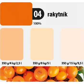 tonovací barva KITTFORT COLORLINE vodou ředitelná tónovací malířska barva 2v1 350 g 04 - Rakytník