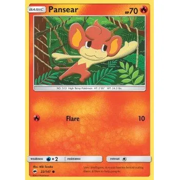 Sběratelská karetní hra Pokémon BUS 022/147 Pansear - Burning Shadows Stav: Excellent, Verze: NORMAL