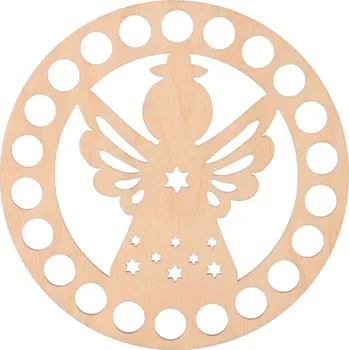 Vánoční dekorace Dřevěné víko na košík - anděl Zvolte variantu: 16 cm