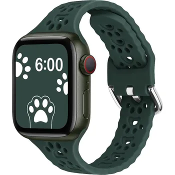 Příslušenství k chytrým hodinkám Akce 2+1 Řemínek s pacičkami a přezkovým zapínáním pro Apple Watch 38/40/41/42(S10)mm Barevná varianta: Tmavě zelený