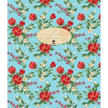 Blok spirálový Flowers A4 / 80 listů - linka, modrý