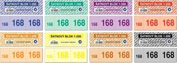 Tiskopis Baloušek Tisk ET295 šatnové bloky 1-200 čísel mix barev