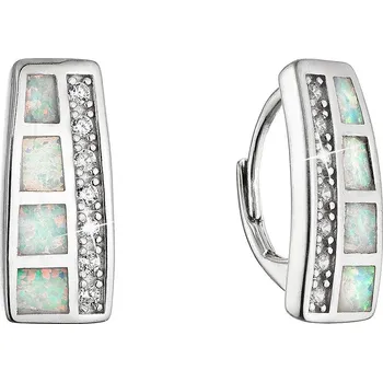 Náušnice EVOLUTION GROUP CZ Stříbrné náušnice se syntetickým opálem - 11535.1