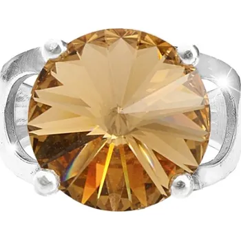 Prsten Prsten se Swarovski Elements Rivoli Light Topaz 12 mm