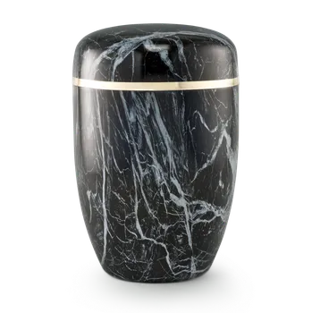 Smuteční dekorace Kovová urna Marmore - Černá