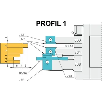 Frézka Frézy na obložkové zárubně s VBD - profil 1, 166x70x30(40), 26mm