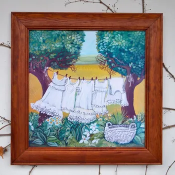 Úložný box Zuzana Honsová Prádlo na slunci sušené 38 x 38 cm