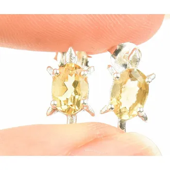 Náušnice Citrín náušnice želva Ag 925/1000