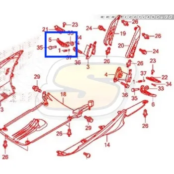Honda Stupačka pravá - spodní díl 50730K01D00