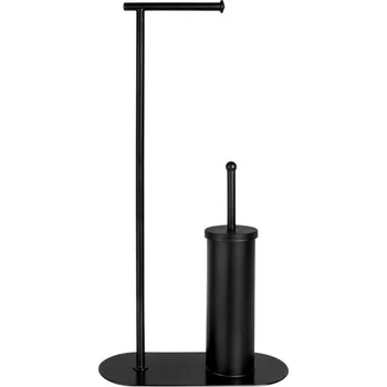 Držák toaletního papíru + WC štětka černá KD02071631