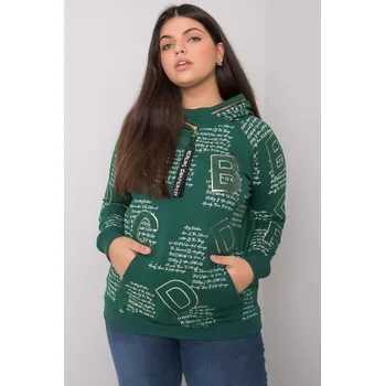 Dámská mikina Vzorovaná mikina Adele se zipem na kapuci tmavě zelená