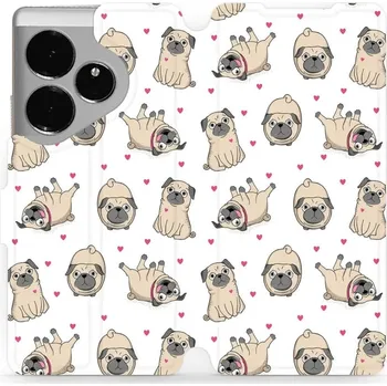 Pouzdro na mobilní telefon Flipové pouzdro Mobiwear - Realme GT 6 5G - M097P Mopsíci (Knížkové flip pouzdro, obal, kryt na mobil Realme GT 6 5G - M097P Mopsíci, materiál Umělá kůže + TPU - ochrana 360°, stojánek, silikonová vanička, magnetické zavírání)