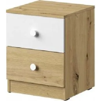 Noční stolek Noční stolek CHIMA - dub artisan / bílý