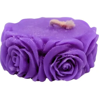 Svíčka Vonná svíčka Kolečko z růžiček | 35 g | Svíčkománie3D | Barva: Fialová