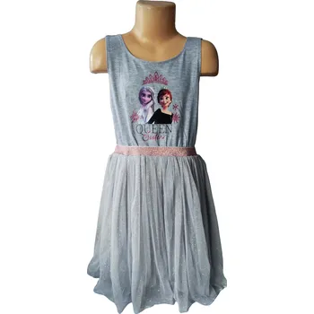 Dívčí šaty Sun City Dívčí šaty FROZEN ANNA A ELSA luxusní s tylem šedé Barva: Šedá, Velikost: 128