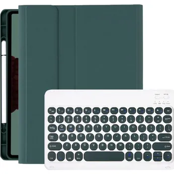 Pouzdro na mobilní telefon Pouzdro s klávesnicí s kulatými klávesami a prostorem na Apple Pencil pro iPad Pro 11" (2020-2022) - petrolejové