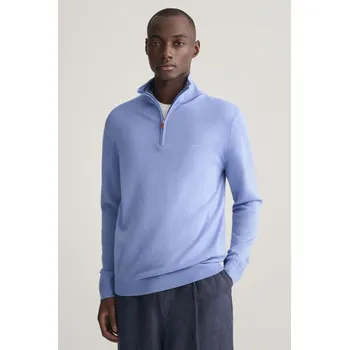 Pánský svetr SVETR GANT EXTRAFINE MERINO WOOL HALF ZIP GENTLE BLUE