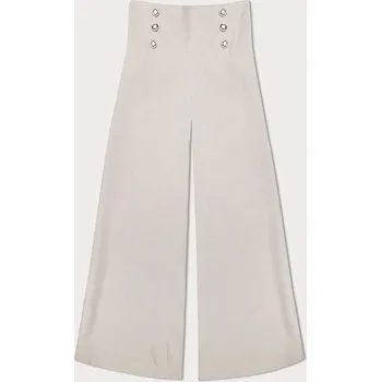 Dámské kalhoty Světle béžové elegantní široké dámské kalhoty (33575) odstíny béžové uni velikost