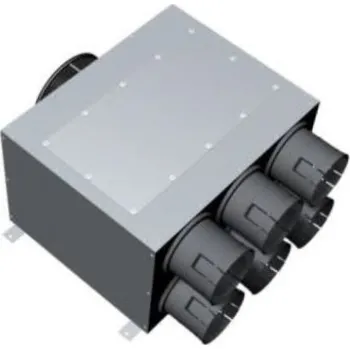 Kanalizační potrubí Ostatní Distribuční box DN160, 6 vyústků DN90, přímý, pro rozvody vzduchu, pozinkovaná ocel/PP