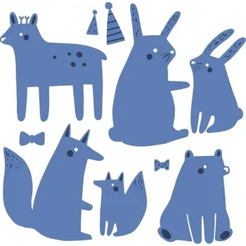 Řezačka papíru Papero amo Zvířátka slaví - vyřezávací kovové šablony (10ks)