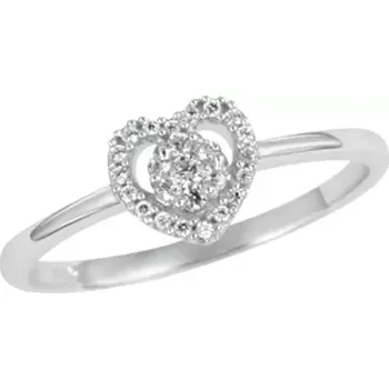 Prsten Dámský prsten bílé zlato 585/1000 přírodní diamant 0.114 ct romantický GKW45723 velikost 55