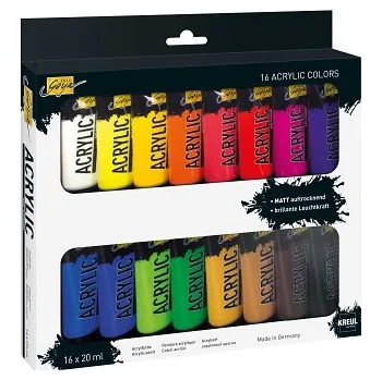 Speciální výtvarná barva Sada akrylových barev Kreul Solo Goya 16x20ml (Sada akrylových barev Kreul Solo Goya 16x20ml)