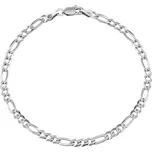 Stříbrný náramek FIGARO 4 mm - rhodiovaný varianta 22 cm