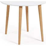 Bílý kulatý rozkládací jídelní stůl s bílou deskou ø 90 cm Oqui – Kave Home ID_1657430
