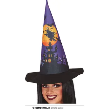 Karnevalový doplněk Guirca Fiestas Španělsko Modrý čarodějnický klobouk