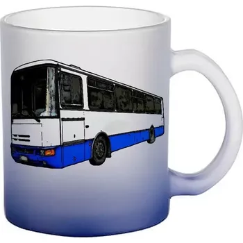 Karosa skleněný hrneček hrnek (HRNEČEK S AUTOBUSEM matné sklo )