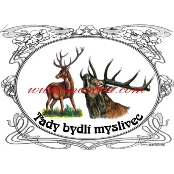 Cedulka myslivost, myslivec - jelen - Bez samolepicí vrstvy