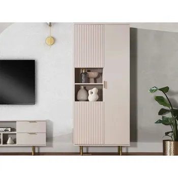 regál Vysoký policový regál IREDELL - zlatý / kašmír