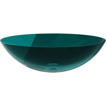 Umyvadlo BESCO - Umyvadlo na desku ANYA ze syntetické pryskyřice - Barva - Zelená, Barva sifonu - Černá KEANYA50ZB