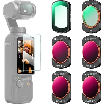 K&F DJI Osmo Pocket 3 - 6pcs Filter Kit (UV+CPL+ND16/PL+ND32/PL+ND64/PL+ND256/PL)