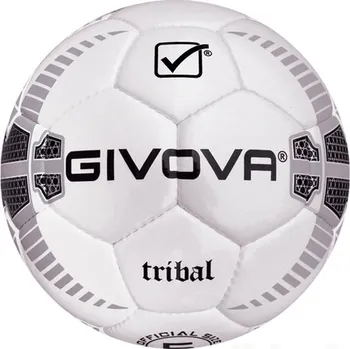 Fotbal Fotbalový míč GIVOVA TRIBAL, barva 3010 stříbrná - černá, velikost 5