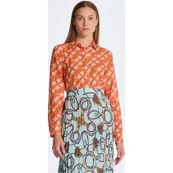Dámská košile KOŠILE GANT REG G PATTERN COT SILK SHIRT PUMPKIN ORANGE