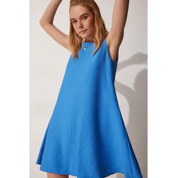 Cizojazyčná kniha Happiness İstanbul Women's Indigo Blue Summer Woven Bell Dress Happiness İstanbul světle modrá 2318813