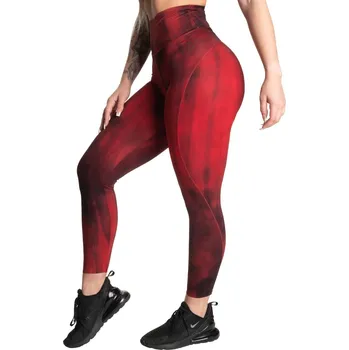 Dámské legíny Better Bodies HIGH WAIST LEGGINGS CHILI RED GRUNGE – legíny Better Bodies červené grunge Velikost: M