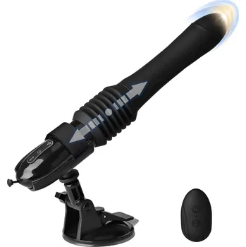 Vibrátor SuperLove Holy F Thrusting Mini Sex Machine with Remote & Strong Suction Cup Black