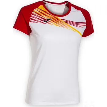 Běžecké oblečení Dámské triko JOMA ELITE X, barva bílá - červená, velikost M
