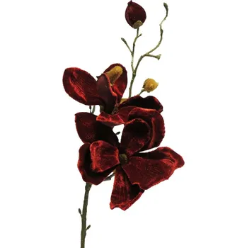 umělá květina umělá květlina, Magnolie - magnolia sametová (velvet) Curtis červená (burgundy) V46 cm