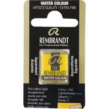 Vodová barva Akvarelová barva v půlpánvičce Rembrandt - 246 Azo Yellow Light