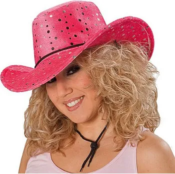 Karnevalový doplněk Rubies USA Kovboj sametový s flitry růžový D