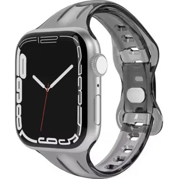 Příslušenství k chytrým hodinkám eses Silikonový transparentní řemínek pro Apple Watch - Černý, 38mm, 40mm, 41mm