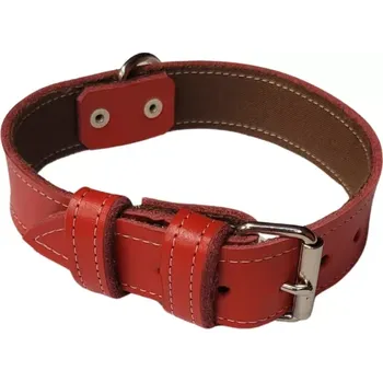 Obojek pro psa Palkar obojek z kůže hlazenice pro psy 55 cm x 30 mm červený
